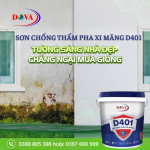 🎯 Sơn chống thấm pha xi măng D401 – Công nghệ chống thấm vượt trội, bảo vệ tường bền đẹp trong khí hậu Việt Nam